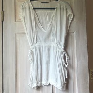 White sheer beach cover up